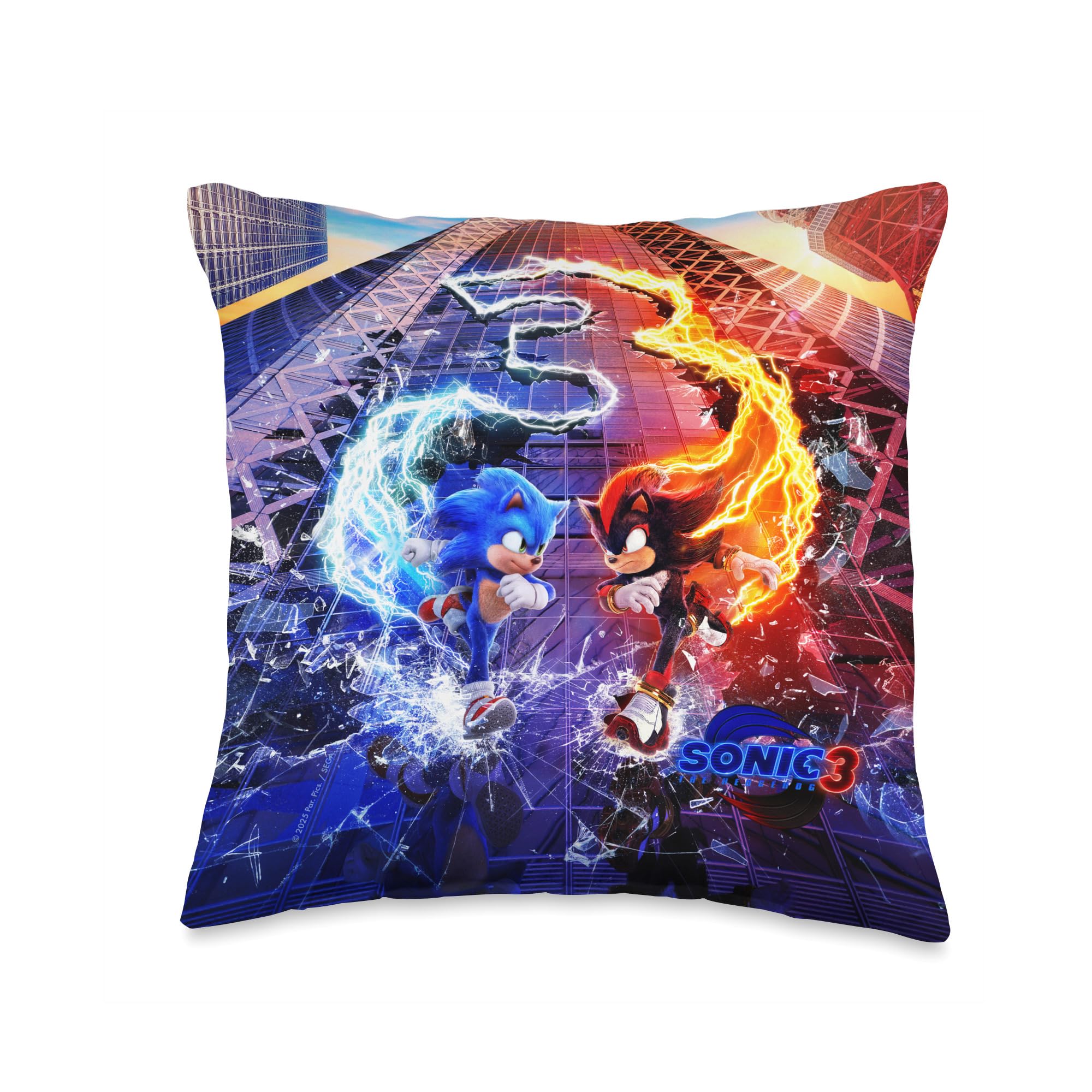 Amazon.com: Sonic The Hedgehog 3 - Sonic VS Shadow Throw Pillow